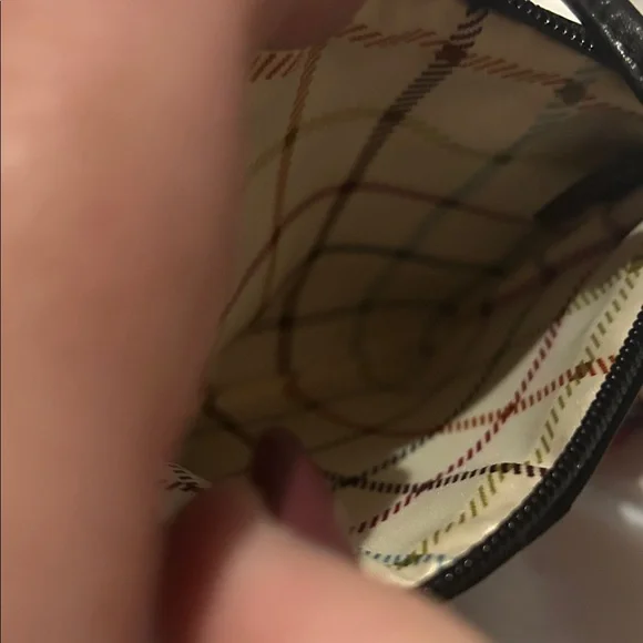 Coach Leatherware Vintage Black Leather Wristlet Tattersall Interior EUC - Picture 7 of 10